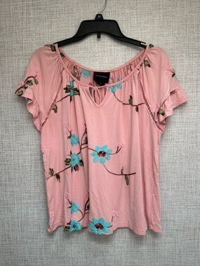 Liv Los Angeles Embroidered Floral Blouse – Size M